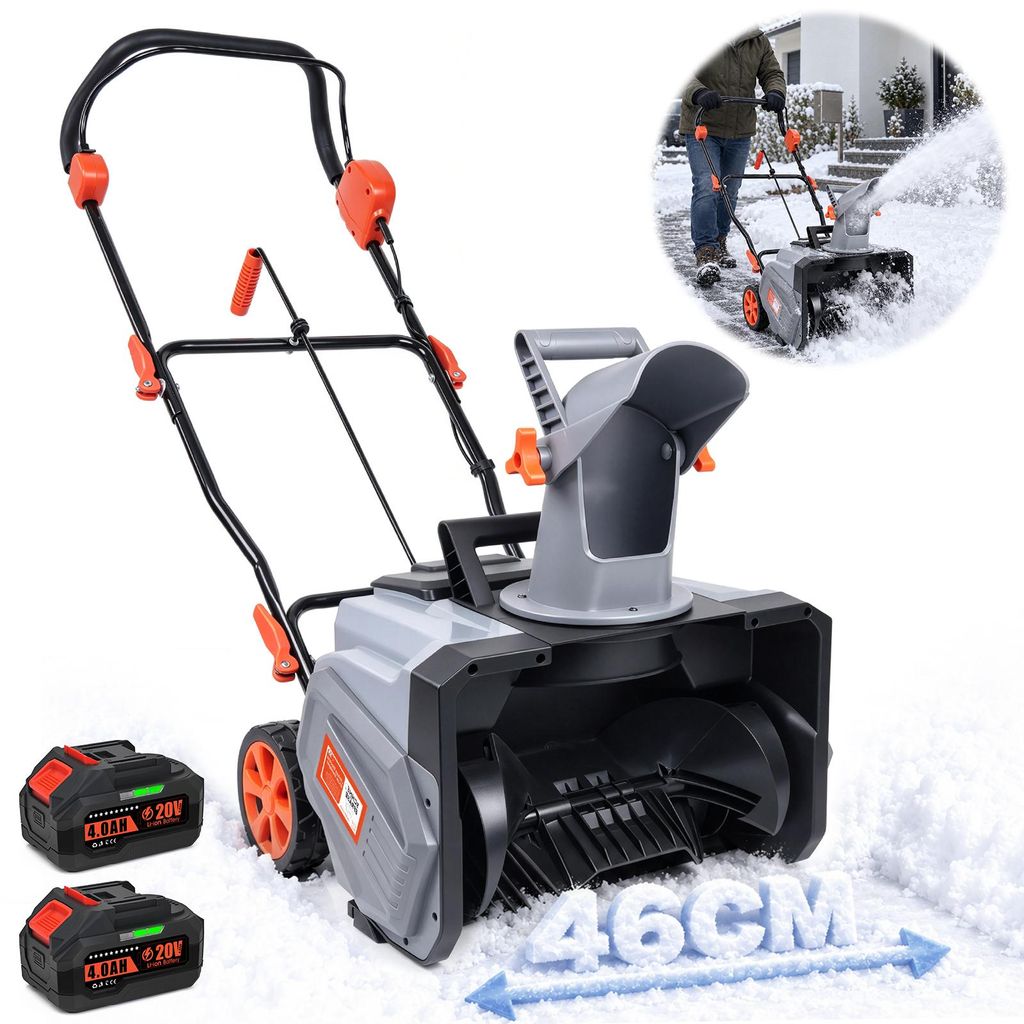 1400W Akku-Schneefräse mit 2 Akku | Brushless Motor 6500RPM Produktbild 