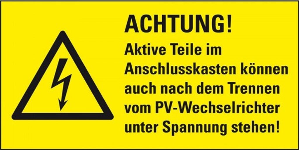Dreifke Aufkleber I Warn-Kombischild Achtung! Aktive Teile können..., RoHS k...