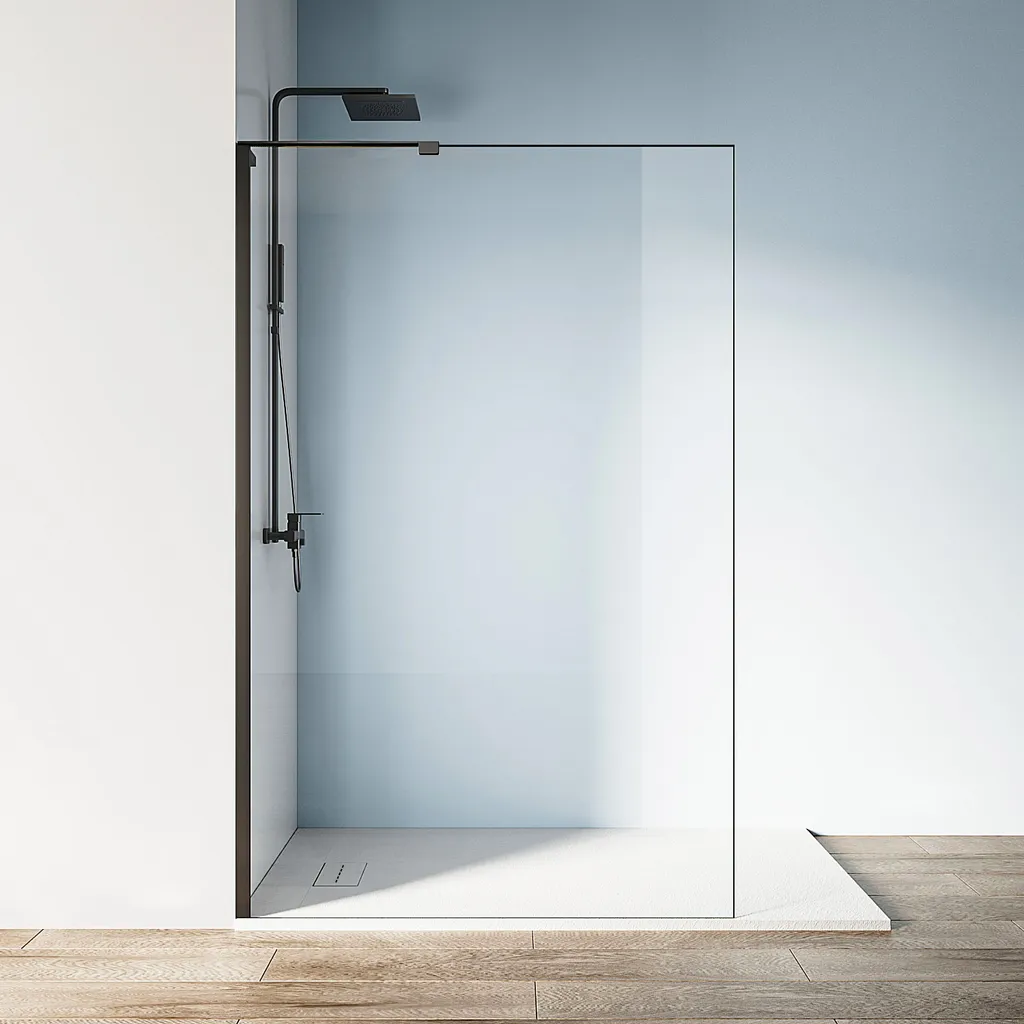 Paroi de Douche Fixe Industrielle 90cm avec Verre Anticalcaire NANO 6mm