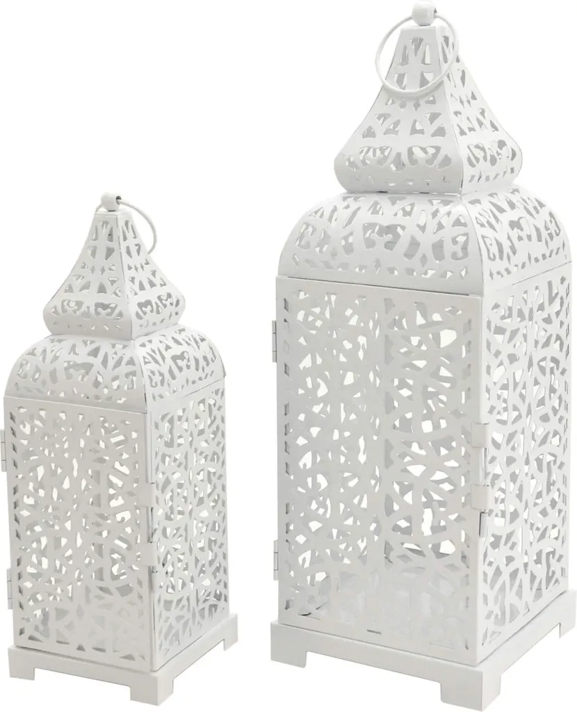 Rebecca Mobili 2 Portacandele Bianco Etnico | Offerta Set Lanterne