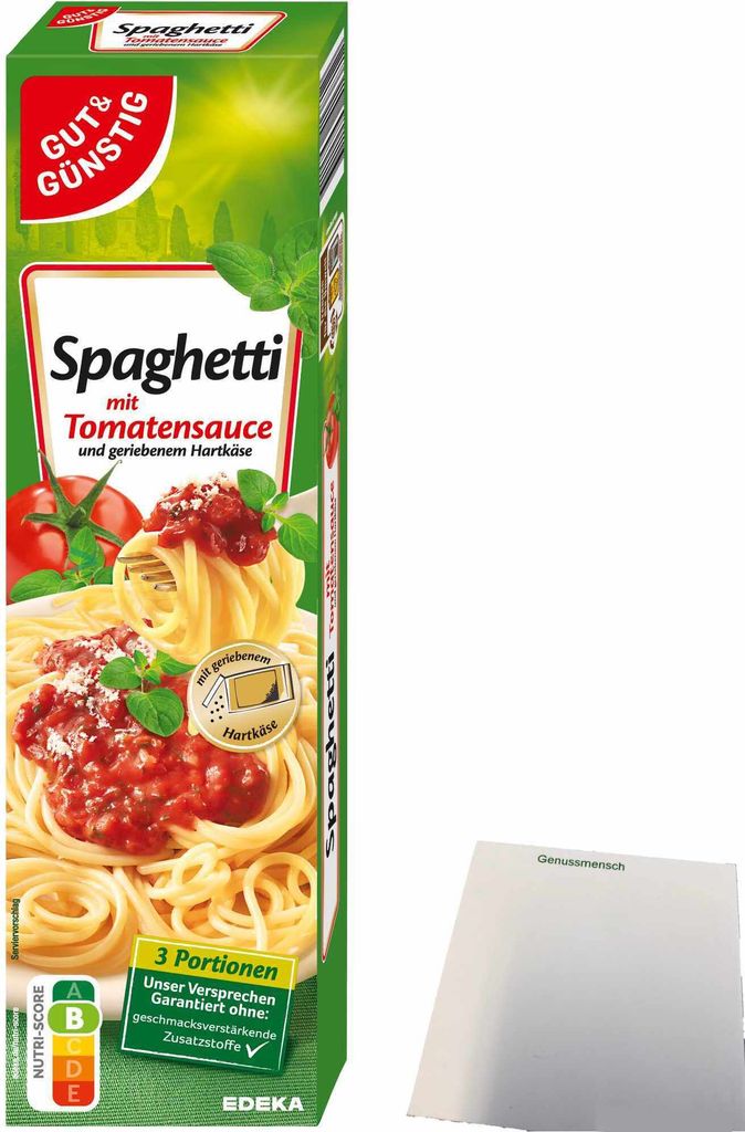 Gut & Günstig Spaghetti mit Tomatensauce und geriebenem Produktbild 