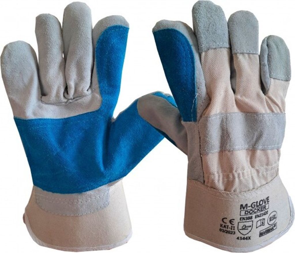 Sicherheitshandschuhe M-GLOVE DOCKER WHITE-BLUE 4344X (1 Paar) - Größe 10.5
