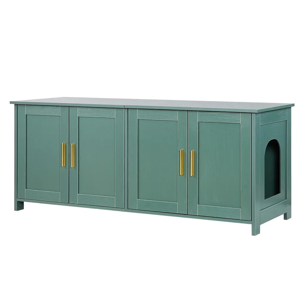 Maison pour chats en bois vert 4 portes VEVOR grand format