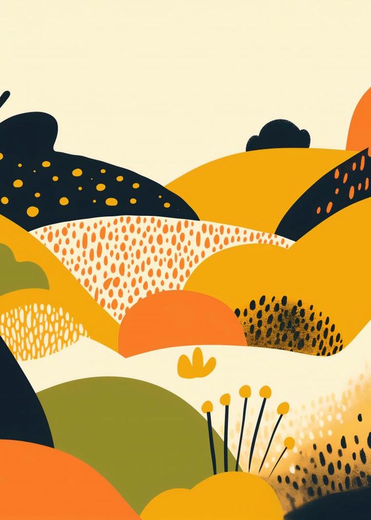 Poster 25x35cm Landschaft in Sonnentönen