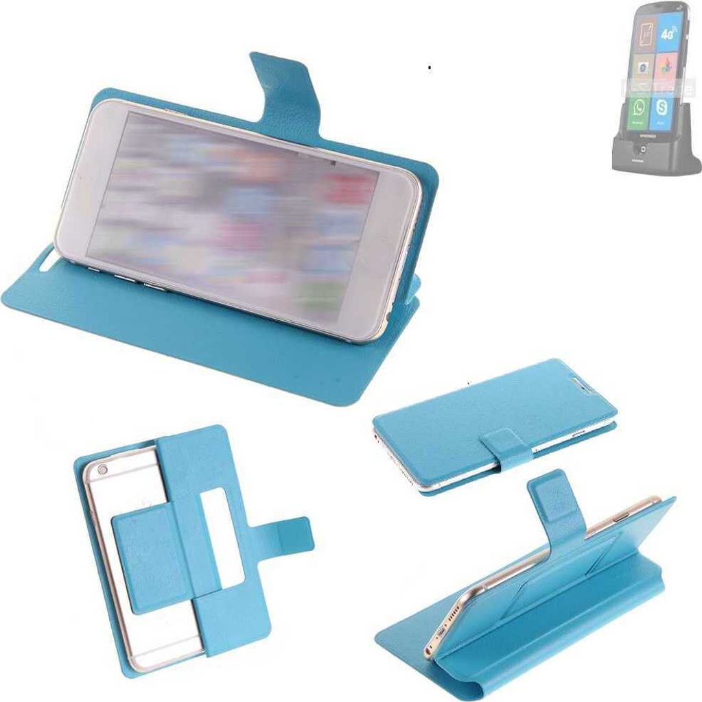 K-S-Trade Schutzhülle Handyhülle kompatibel mit Brondi Amico Smartphone XS Flip cover Handy case Smartphone Klapphülle blau