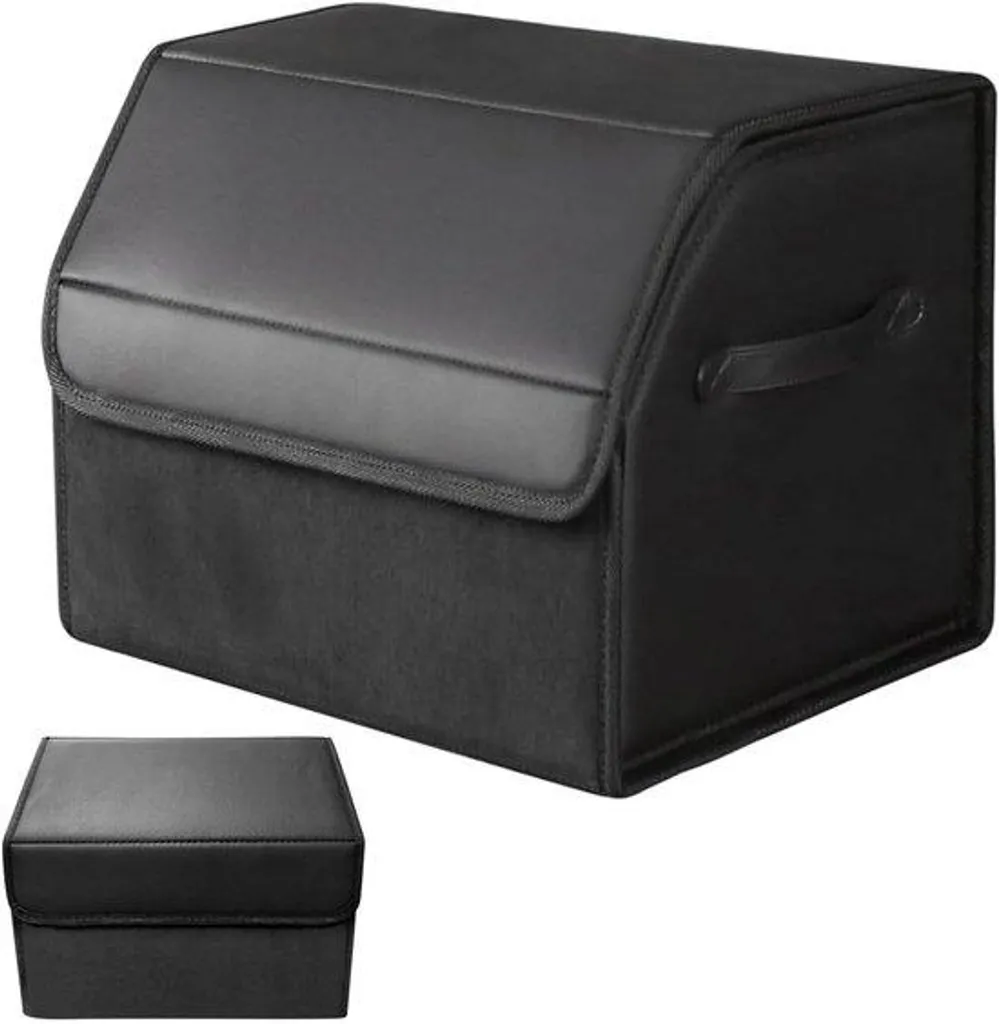 Boîte de rangement cuir luxe 35 x 30 cm, protection avec couvercle rigide