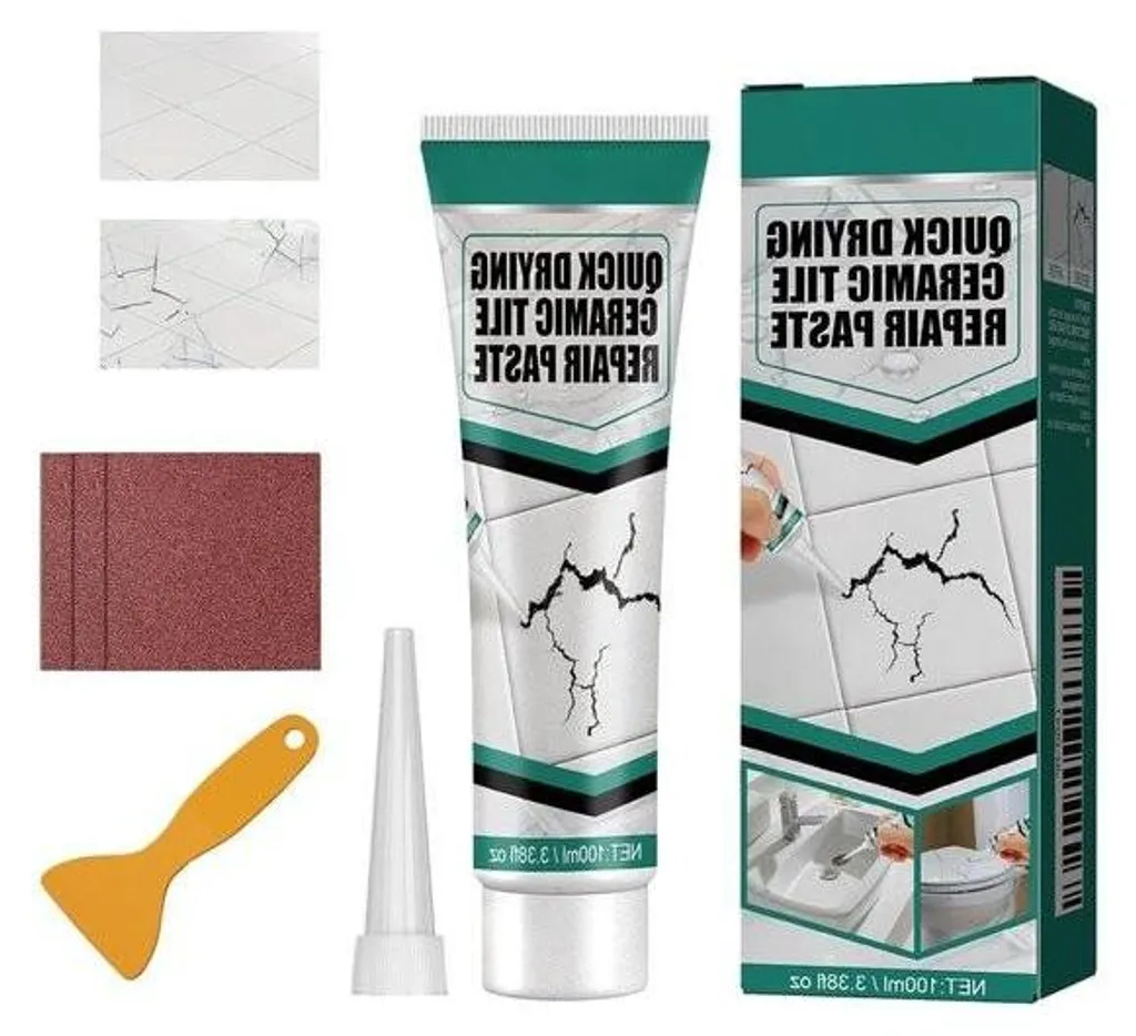 Kit réparation émail résistant à l'eau - Pâte céramique blanc 100g