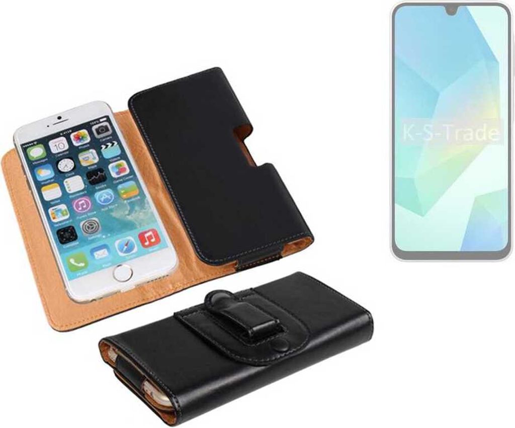 K-S-Trade Schützhülle Handyhülle kompatibel mit Samsung Galaxy A16 4G Holster Gürtel Tasche Schutzhülle Handy-Tasche Smartphone Case Seitentasche