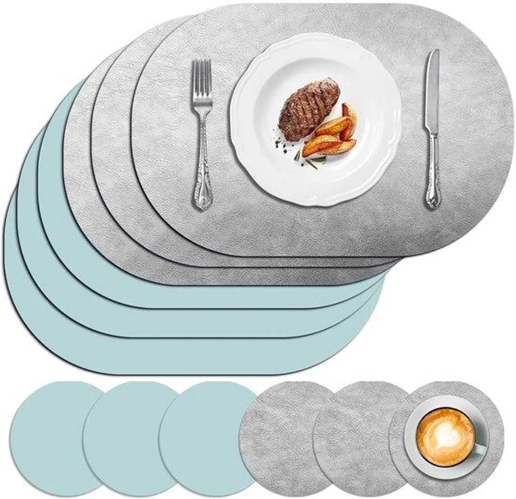 Assiettes ovales en plastique rigide 33x40 cm - Lot de 6 coloris variés