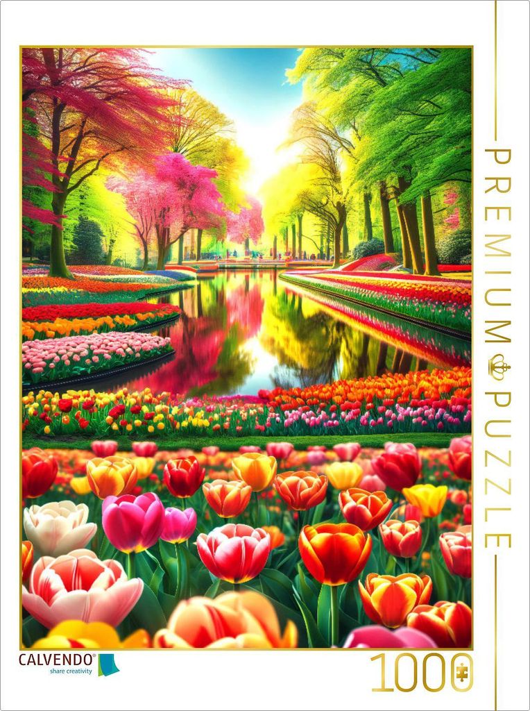 CALVENDO Puzzle Keukenhofs Blumenparadies in den Niederlanden | 1000 Teile Lege-Größe 64x48cm Foto-Puzzle für glückliche Stunden