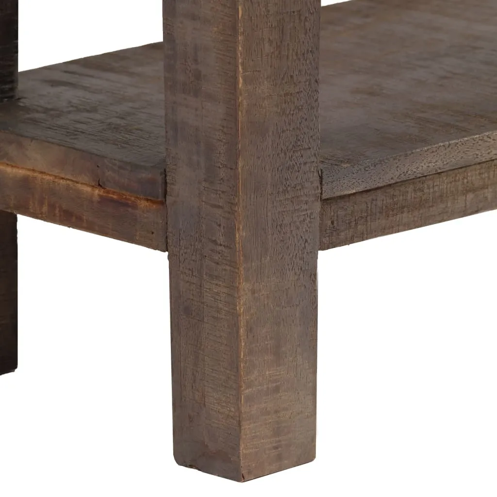 Table console 118 cm bois massif vintage - Finition artisanale robuste - 5