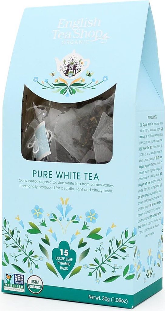 ETS - Weißer Tee, BIO, 15 Pyramiden-Beutel in Papierbox Produktbild 