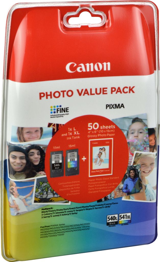 Canon PG540L/CL541XL Photo Value Pack, Schwarz, Cyan, Produktbild 