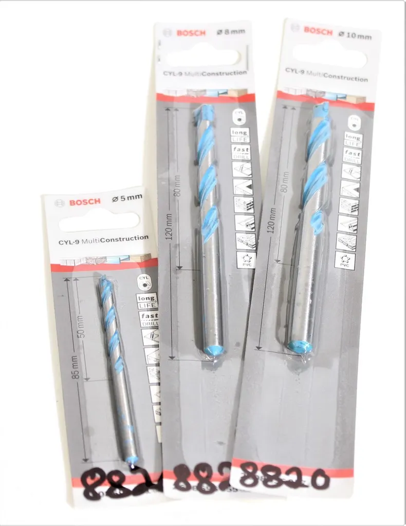 Trapano multiuso BOSCH CYL-9 Set di trapani multiuso per edilizia 3 pz.