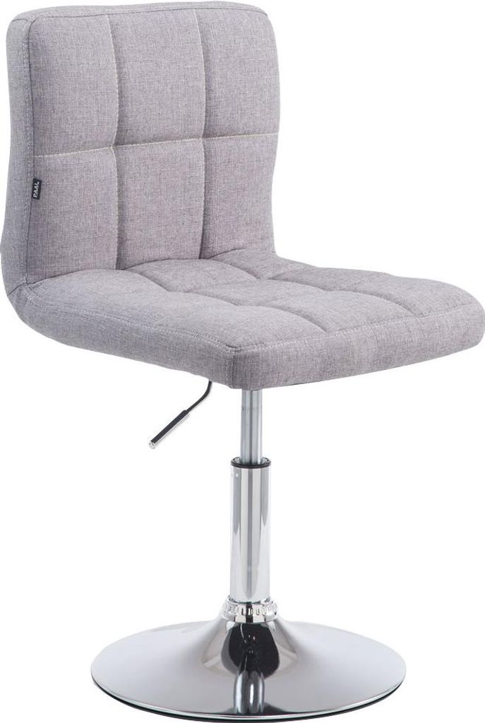 Palma Barhocker BANGKO - Stoff Grau 44x49x74 cm | Barstuhl Höhenverstellbar Mit Lehne Drehbar Tresenhocker Tresenstuhl Kneipenhocker Kneipenstuhl