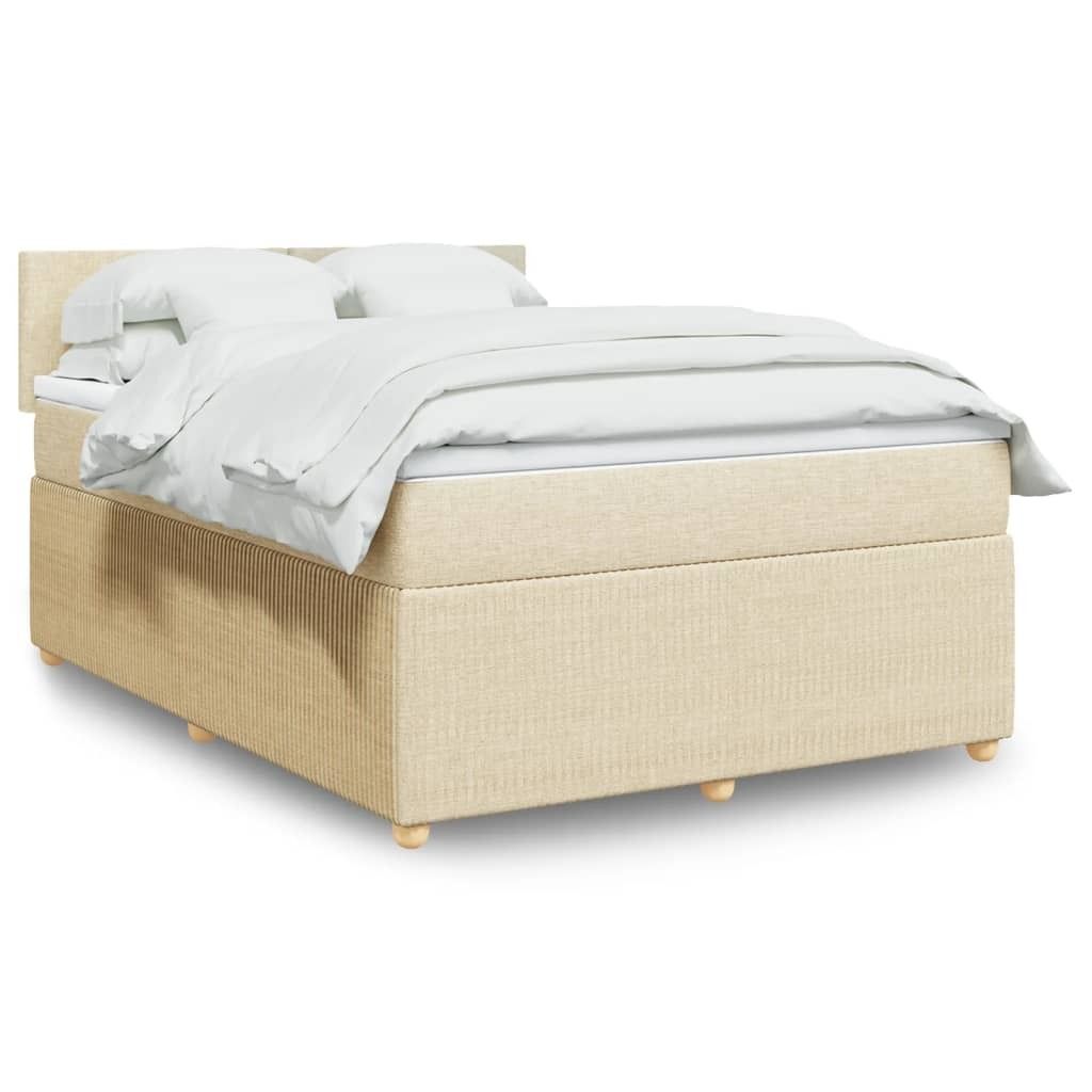 Eleganten-Stil Boxspringbett mit Matratze Creme 140x200 cm Stoff,88,12 Kg cloris4942641