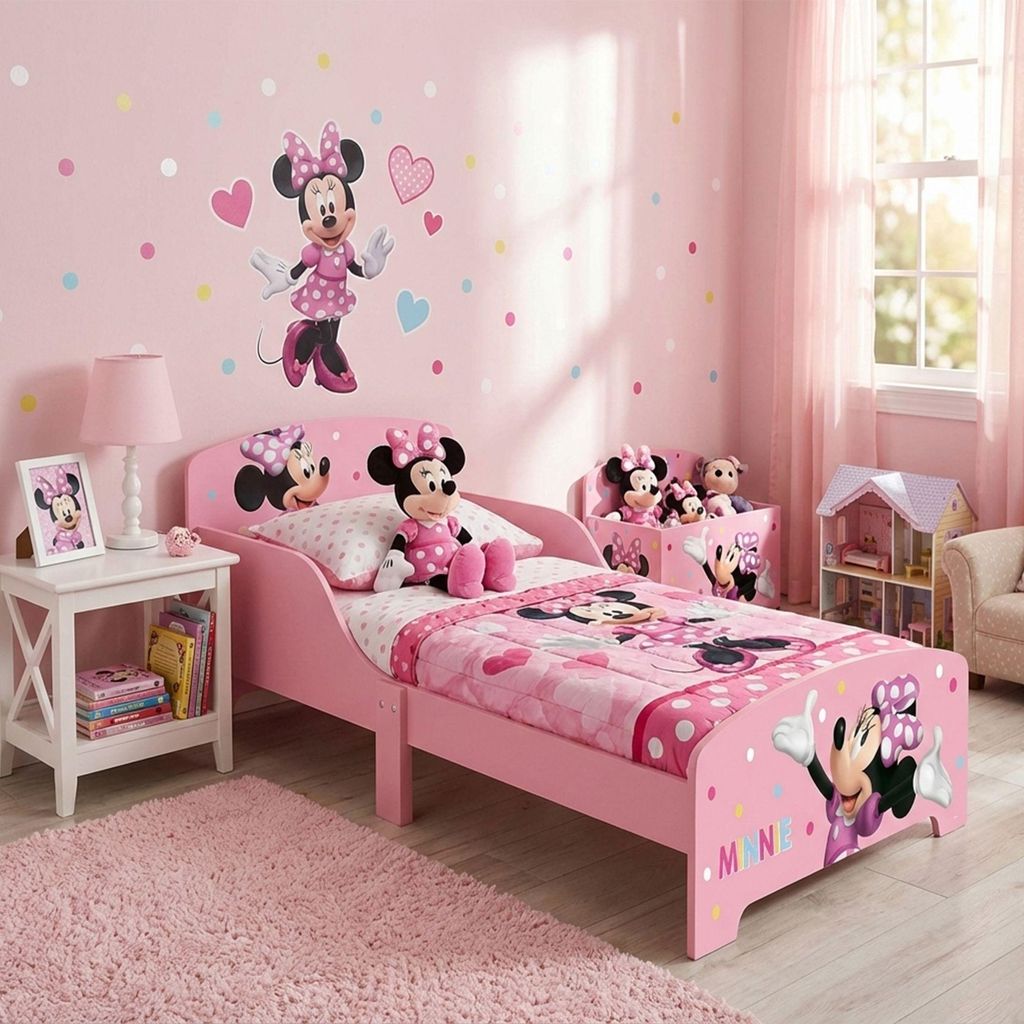 Lit enfant Minnie 70x140 cm - MDF rose Image du produit 