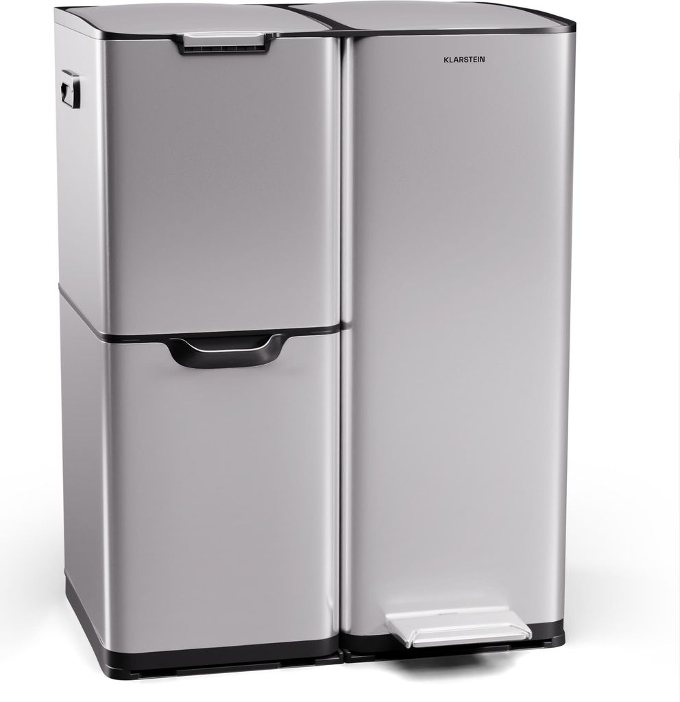 Klarstein Tiyo 3-en-1 Poubelle - 60 L tri sélectif avec Image du produit 