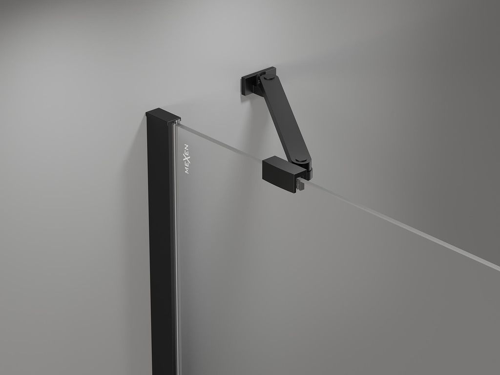 Mexen Mist Duschdrehtür rechts 120 cm, schwarzes Gitter, Produktbild 