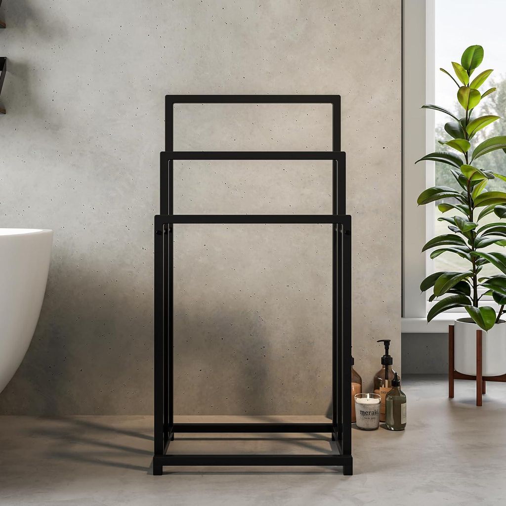 Staande Handtuchhalter - moderner Badezimmer - 1 Stück - schwarz - Stahl