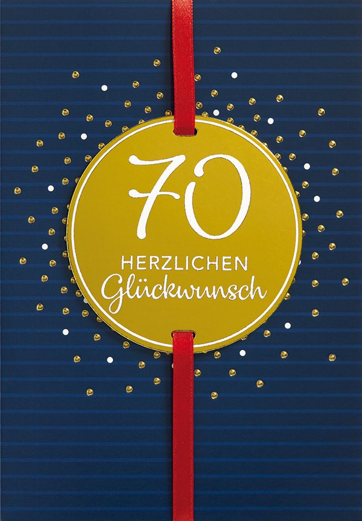 70 Geburtstag Glückwunschkarte im Format 115x17cm mit Umschlag