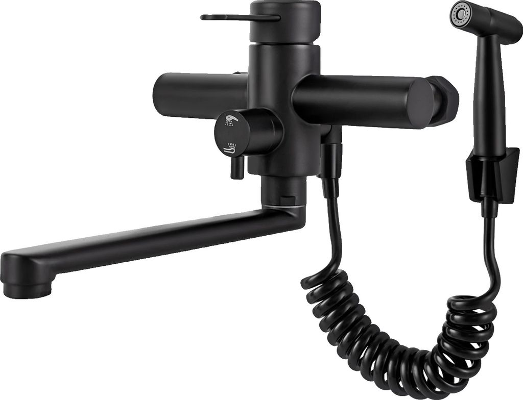 Hochwertiger Wandmontierter Wasserhahn, 360° drehbares Design, doppelte Temperaturregelung, mehrere Auslaufoptionen