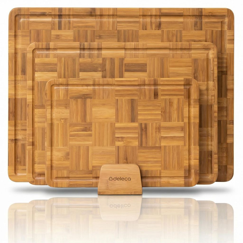Lot de planches à découper Deleca, 3 pièces, avec support, Image du produit 