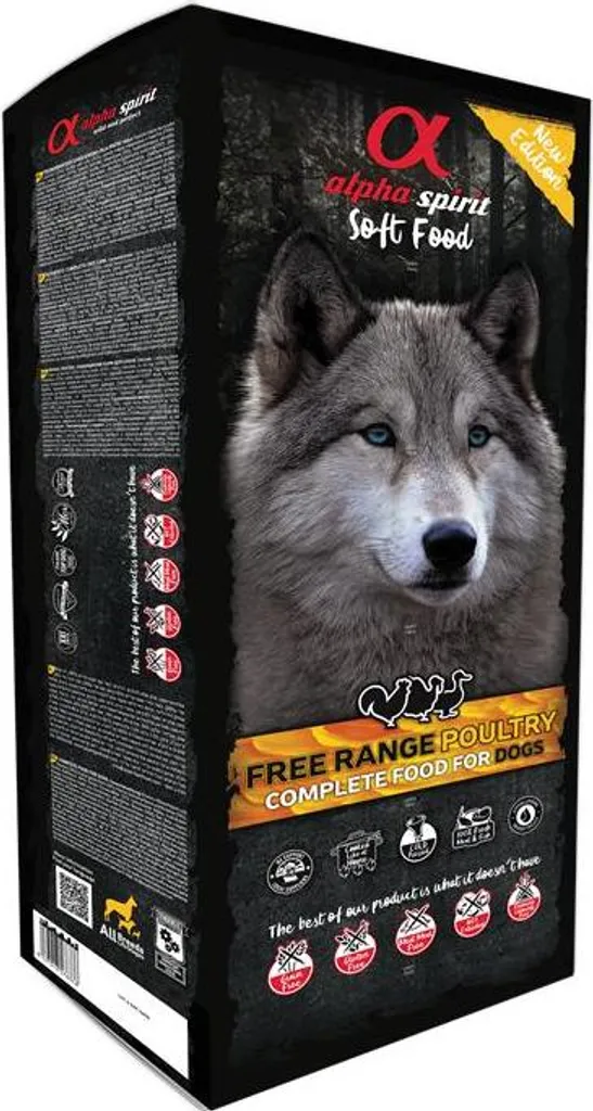 Alpha Spirit Soft Food Volaille d'élevage sans Céréales pour Chien 9kg