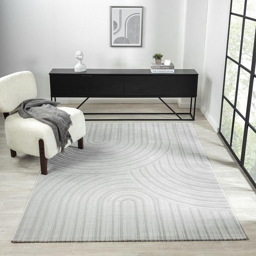 Teppich Wohnzimmer Kurzflor Schlafzimmer Wellen Hochtief-Muster/ Boho Sakndi