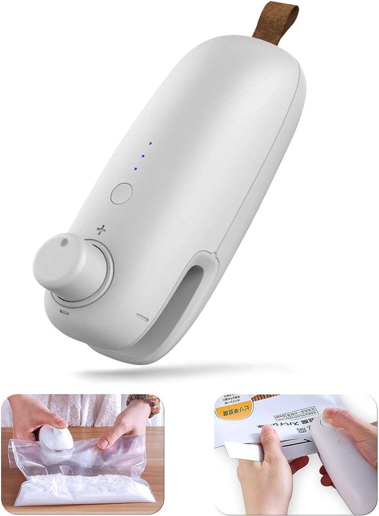 Vakuumierer Mini Folienschweißgerät mit Cutter Tüten Verschweißer 2in1 Bag Sealer