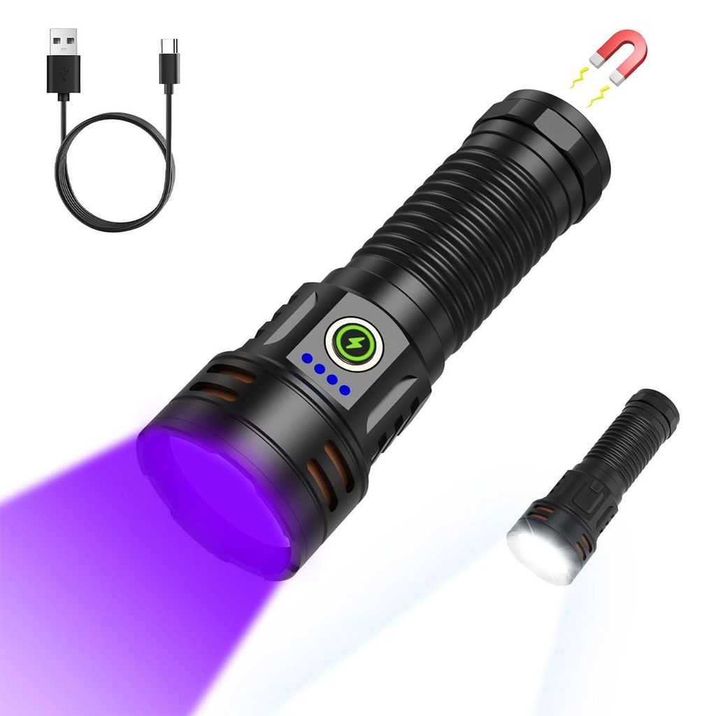 UV Taschenlampe 395nm, 2 in 1 Schwarzlicht & Weißlicht, Produktbild 