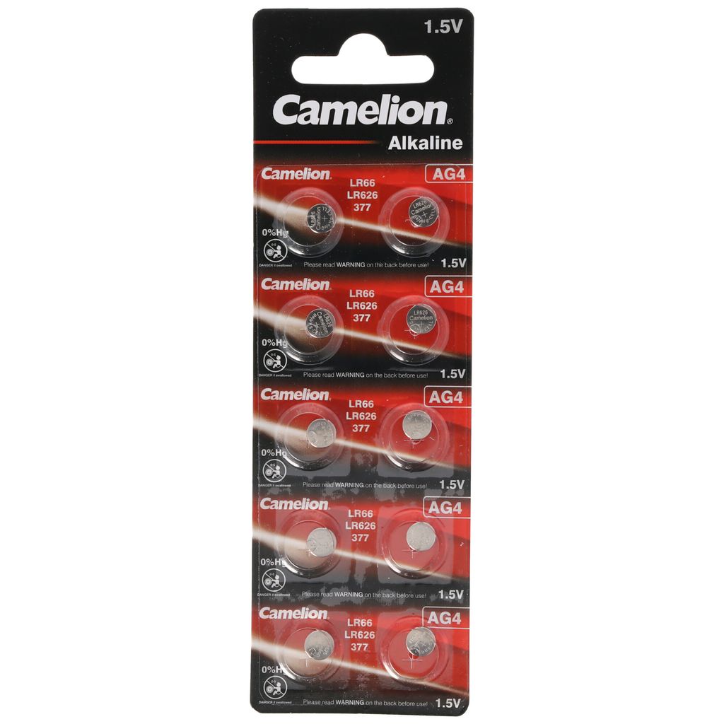 Marken Knopfzelle AG 4 Batterie 10er Set entspricht V376, Produktbild 