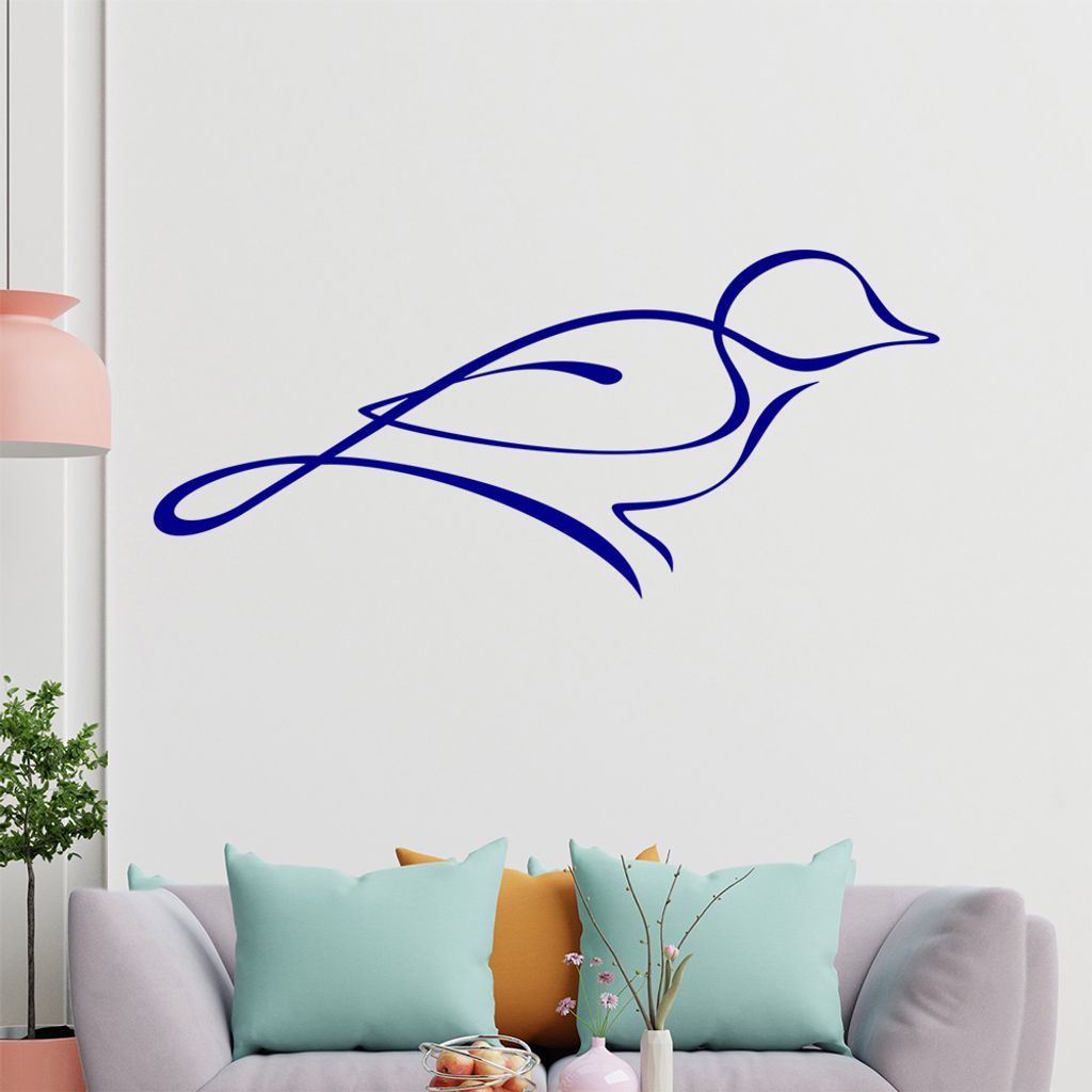 Kleiner Vogel Linien Wandtattoo in 6 Größen - Wandaufkleber Wall Sticker - Dekoration, Küche, Wohnzimmer, Schlafzimmer, Badezimmer