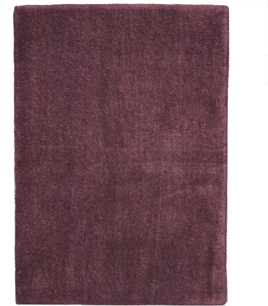 Tapis Asra 120 x 170 cm noué à la main en laine violet foncé de luxe