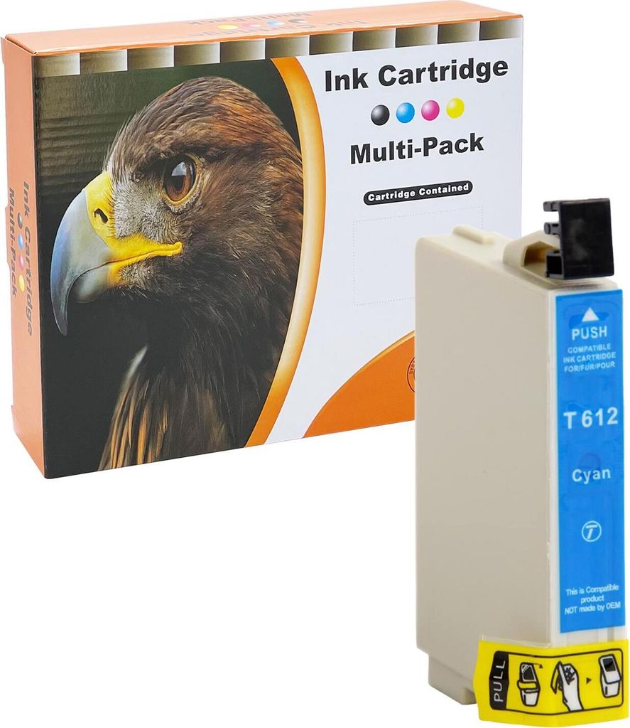 D&C Tintenpatronen ersetzt Epson T612 Cyan
