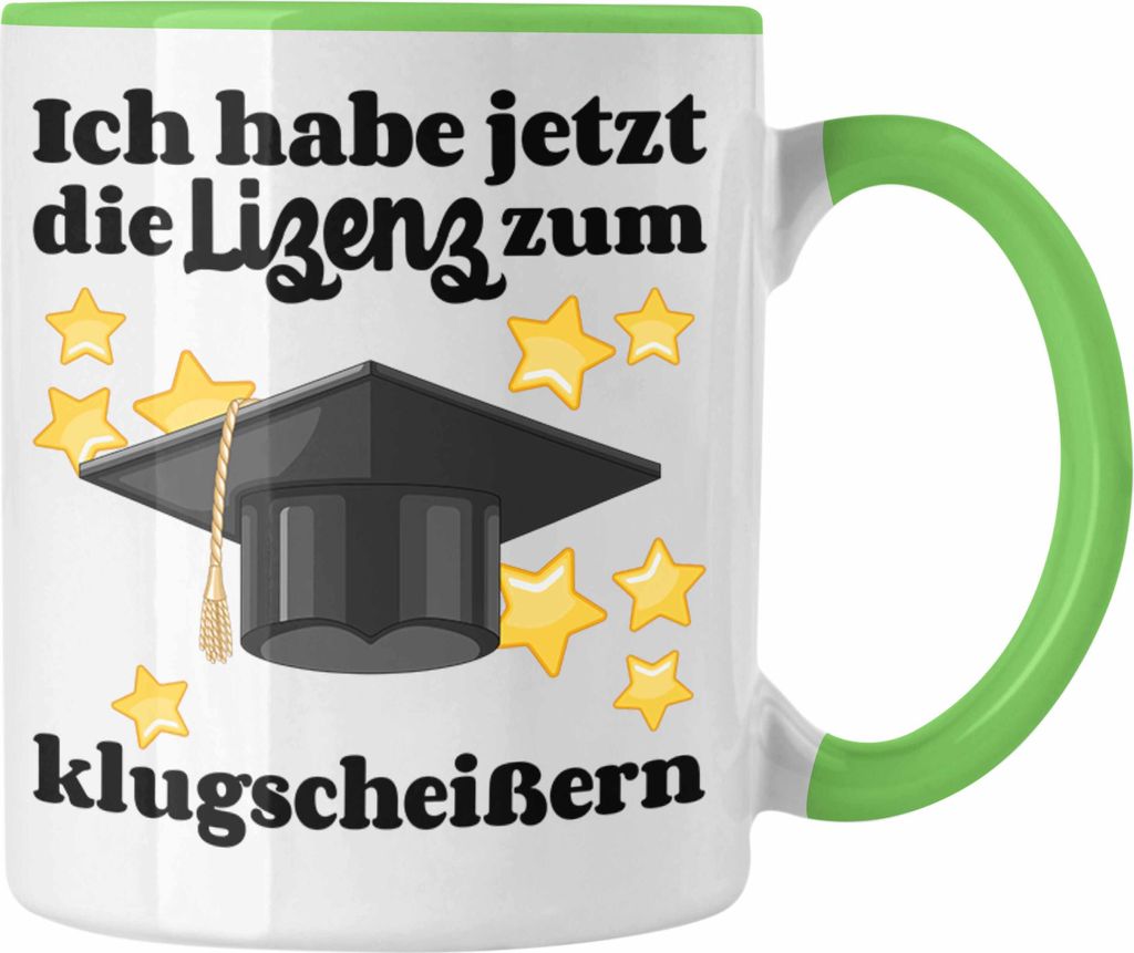 Trendation - Bachelor Geschenk Abschluss Tasse Spruch Master Abitur Abi Graduation Bestanden Prüfung (Grün)
