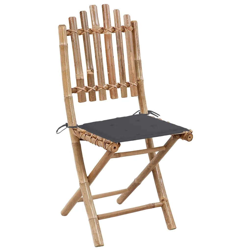 Sedie da Giardino in Bambù Pieghevoli - Set da 2 - Resistenti vidaXL