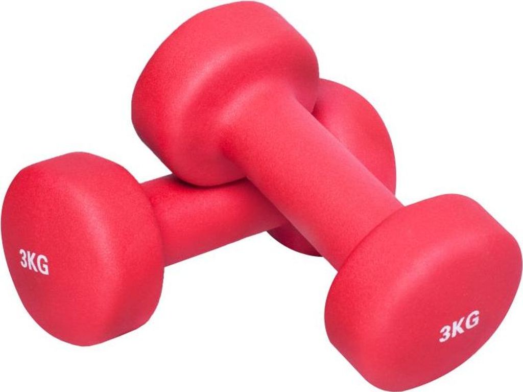 Gorilla Sports Jednoručky na aerobik, 2 x 3 kg, červené Obrázok produktu 
