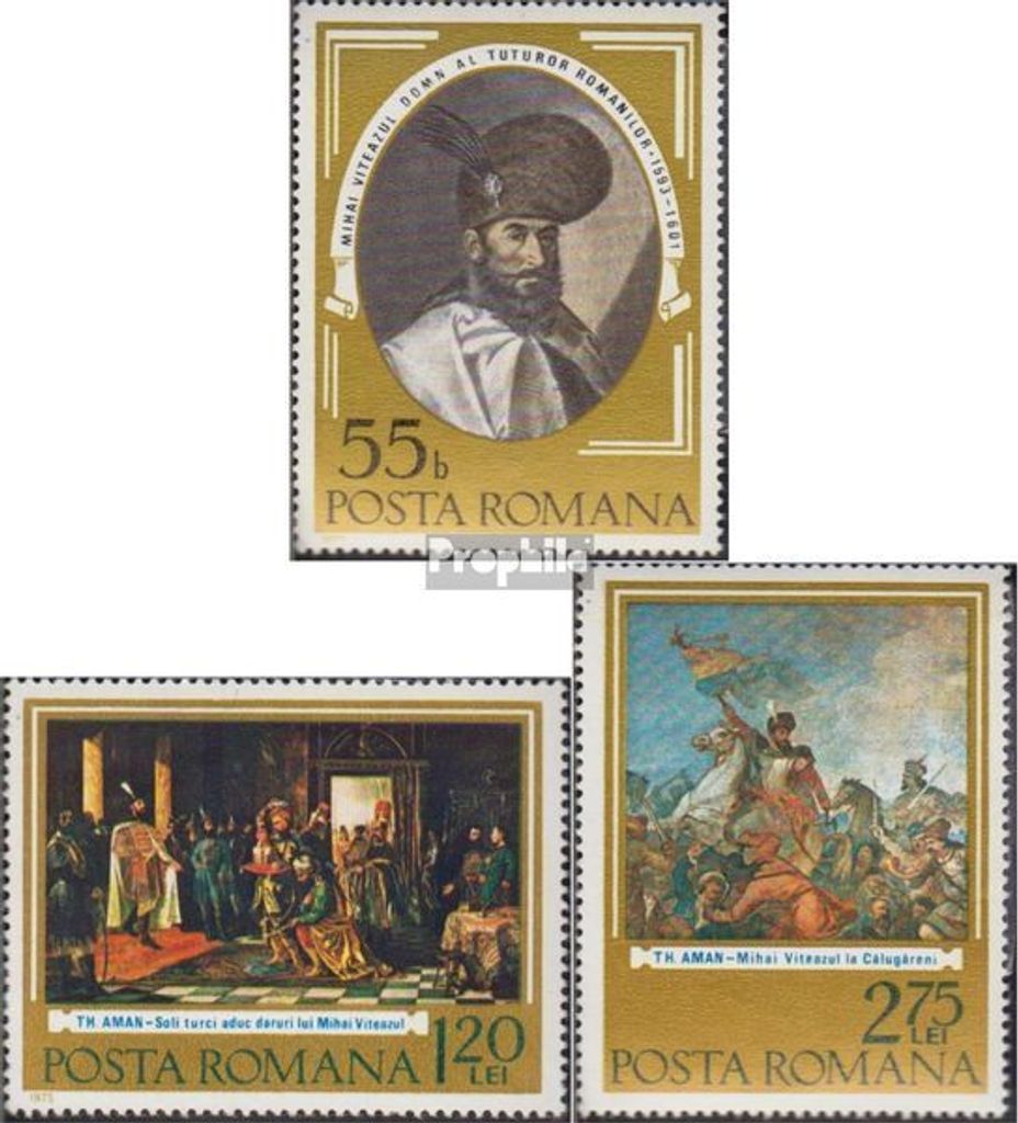 Briefmarken Rumänien 1975 Mi 3277-3279 (kompl.Ausg.) postfrisch Michael dem Tapferen