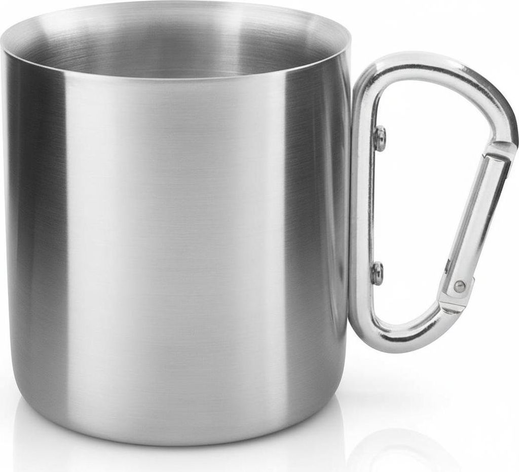 Tatonka Edelstahl-Tasse Thermo Mug Carabiner 250ml - Doppelwandiger Thermobecher mit Deckel, Karabiner-Griff, Volumenskalierung und 0,25l Volumen -...