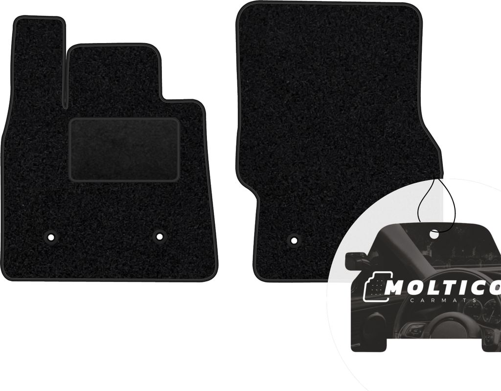 moto-MOLTICO Vorne Fußmatten Auto Velours Autoteppiche Schwarz Automatten Set 2-teilig passend für Alfa Romeo Stelvio ab 2016