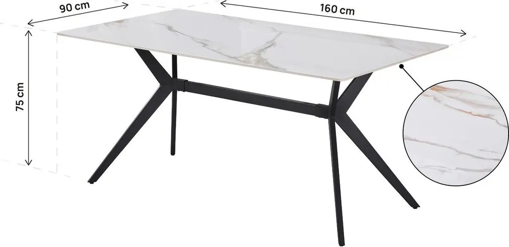 Table céramique anti-tache Boreal blanche 160 cm : fini les rayures de table - 3