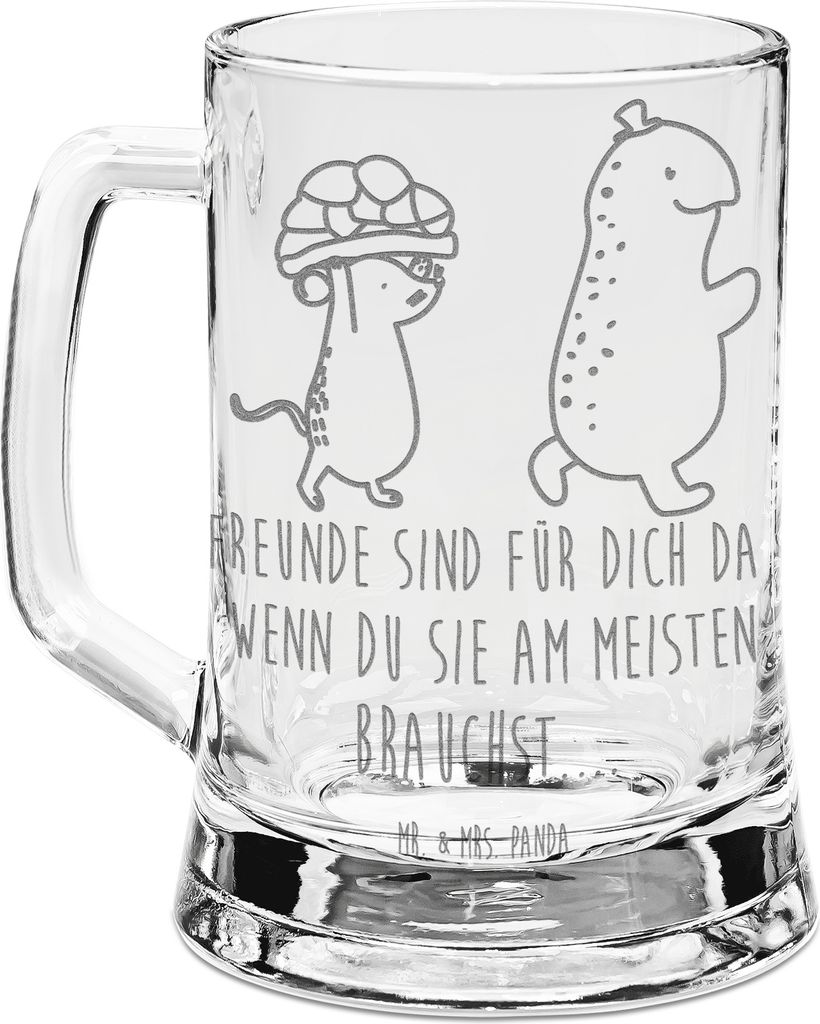 Mr. & Mrs. Panda Glaskrug Schildkröte Maus - Transparent - Geschenk, Krug, Fröhlich, Hilfe, Bierkrug Glas, Mit Gravur, Humpen, Seidel