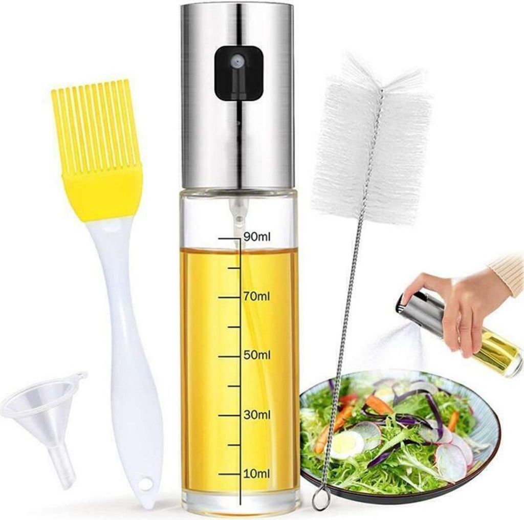 Ölsprüher Zerstäuber 4 in 1 Ölsprüher Ölspender Pinsel Trichter Kochspray