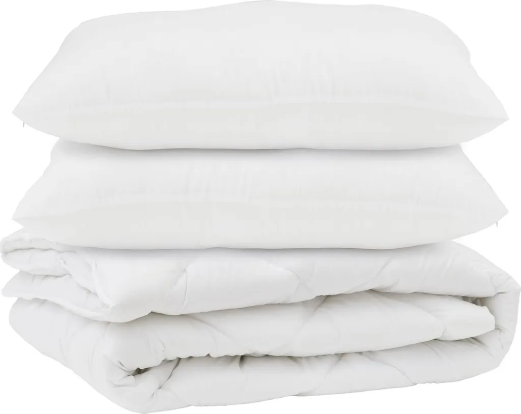 Set Letto vidaXL Microfibra Bianca | Piumone e 2 Cuscini Design Minimal
