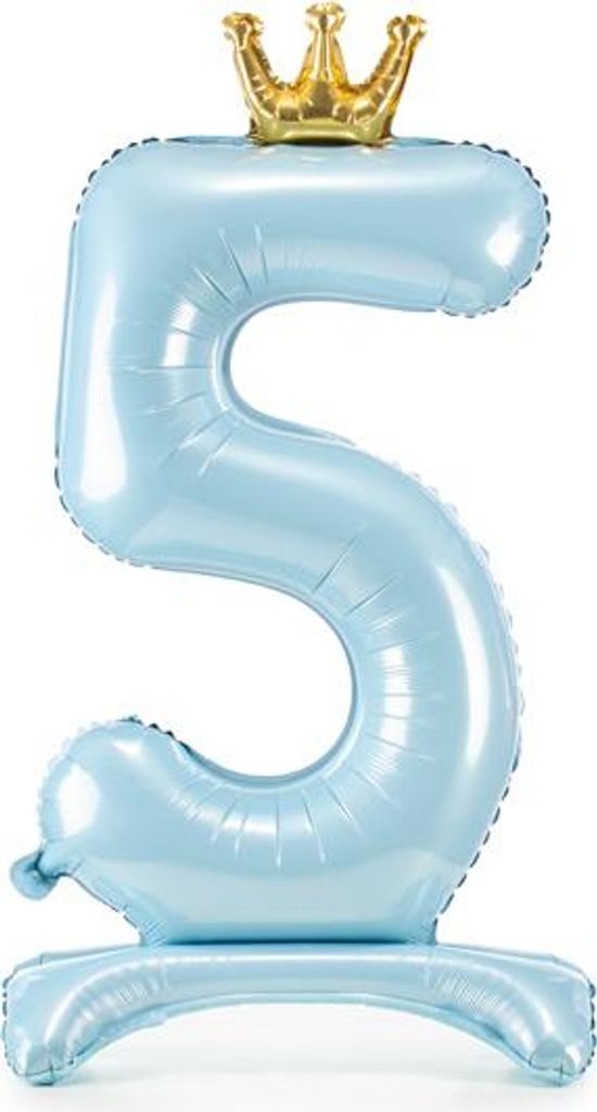 Stehender Folienballon Nummer 5 84cm blau 67902 Produktbild 