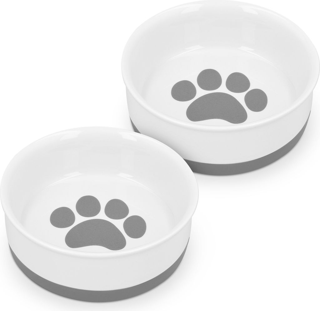 Navaris 2x Hundenapf Futternapf Fressnapf - Futterschüssel Napf Set für Hunde Katzen - Näpfe mit Silikon Boden - spülmaschinenfest rutschfest