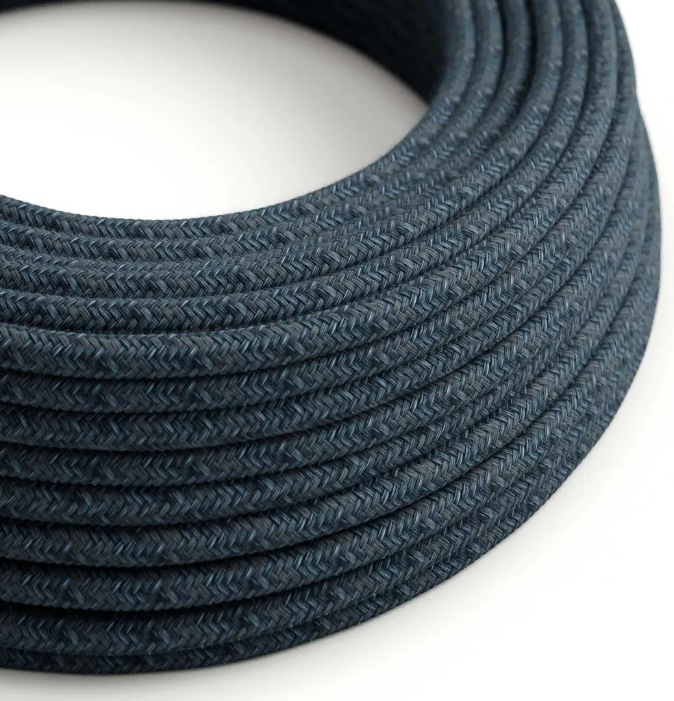 Câble textile bleu pour lampe de chevet et lustre design 2x0,75mm² 10m