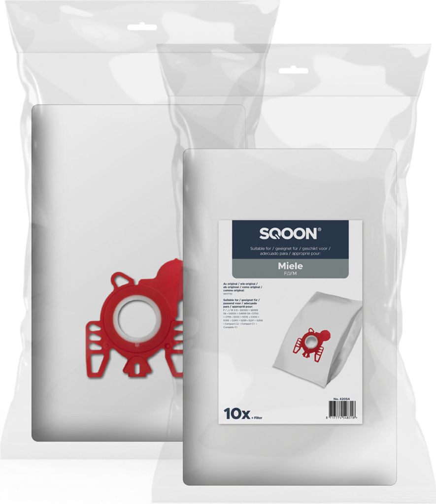 SQOON Staubsaugerbeutel 30 Stück Basic Geeignet für Miele F/J/M 3-D HyClean, Hochwertige High Filtration,Langlebig & Passgenau