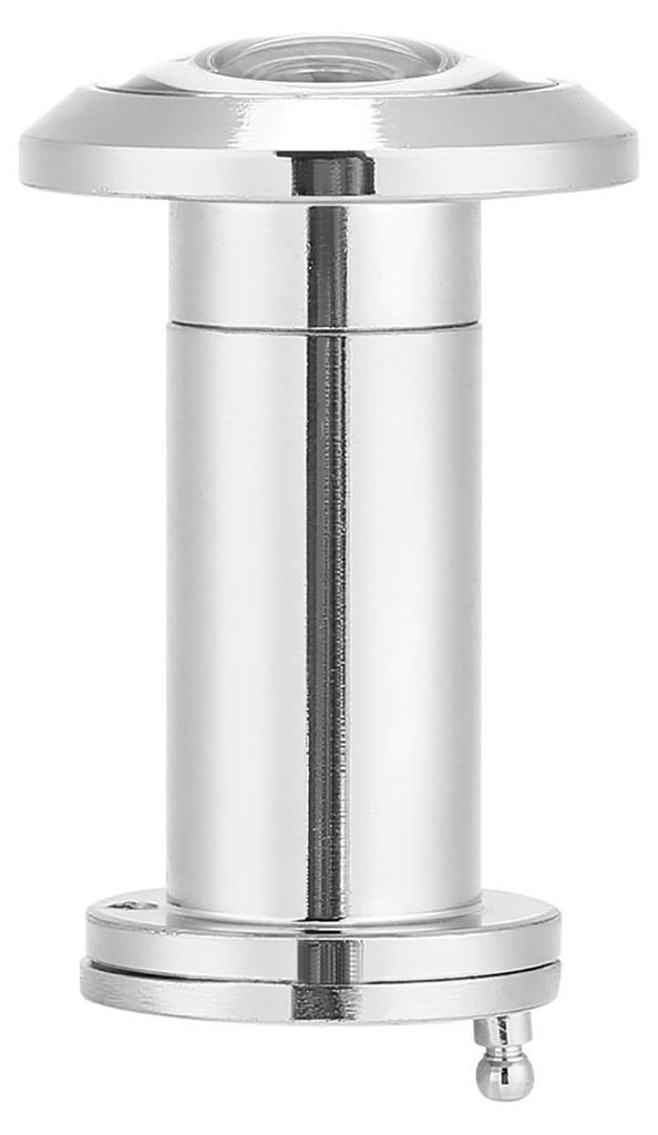 Türspion mit 200 Grad großem Betrachtungswinkel und robuster Sichtschutzabdeckung, helles Chrom